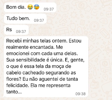 Mensagem de cliente sobre uma obra